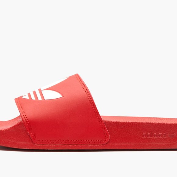 NEW ADIDAS ORIGINALS MEN\'S ADILETTE LITE TREFOIL SLIDES ~ SIZE US 10#FU8296  RED